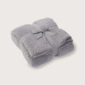 Half Velvet Sofa Knitted Jacquard Solid Color Furniture Blanket - Luxe Nest Market